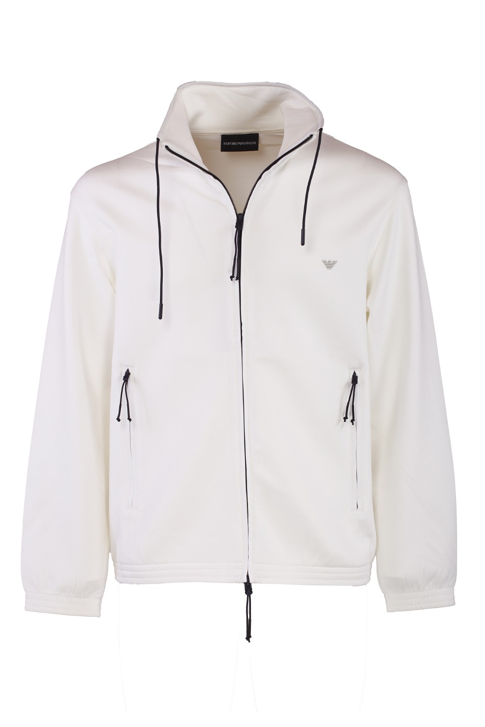 shop EMPORIO ARMANI  Felpa: Emporio Armani felpa full zip in double jersey Travel Essential.
Double jersey.
Collo alto con coulisse.
Maniche lunghe.
Polsini elastici.
Tasche laterali con zip.
Fondo con coulisse e tiranti.
Patch di collezione sul retro.
Vestibilità regolare.
Composizione 48% Poliestere, 46% Modal 6%, Elastan. 
Made in Cambogia.. EM000083 AF10103-U1105 number 5834433